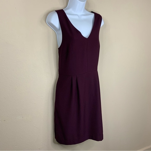NEW Banana Republic Purple Eggplant Cocktail Dress Event Party Size 4 Stretch - Picture 3 of 9